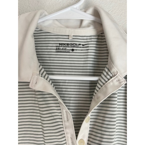 Nike Golf Dri-FIT Striped Sleeveless Polo Shirt Athletic Top - Picture 3 of 4